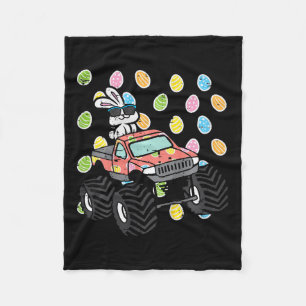 Kids Ostersonne auf Monster Truck Egg Rabbit Tod Fleecedecke