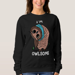 Kids Owl Girls Boys Pun Joke Bird Ich bin verrückt Sweatshirt