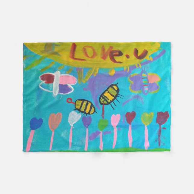 Kids Painting Fleecedecke (Vorderseite (Horizontal))