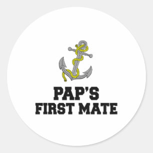 Kids Papas Erster Maat Enkel Enkelin Boot Runder Aufkleber