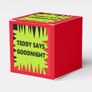 Kids Party fun Fevor Box mit Logo in grün rot Geschenkschachtel