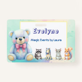 Kids Party Planner Pastor Teddy Bear QR-Logo Ausweis