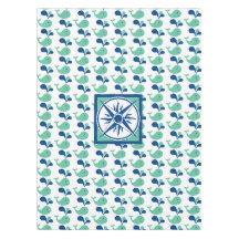 KId's Party Spouting Whale Cartoon Tablecloth