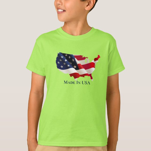 Kids Patriotic Flag T - Shirt (Vorderseite)