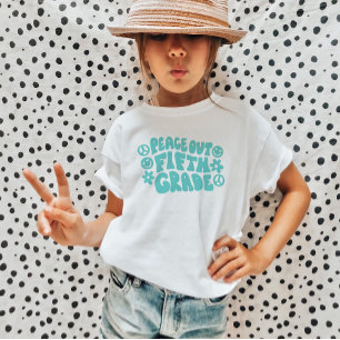 Kids Peace Out Fünfte Klasse T - Shirt im Aquamari