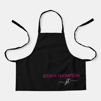 Kids Personalisiert Black Hot Pink Monogram Name  Schürze