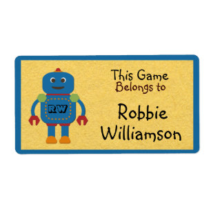 Kids Personalisiert Blue Robot Tocker