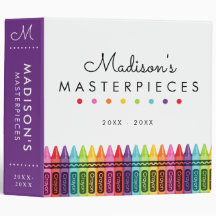 Kids Personalisiert Crayon Art Keepake Binder