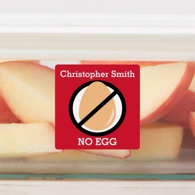 Kids Personalisiert Egg Allergie Symbol Nr. Ei Etiketten (Befestigt)