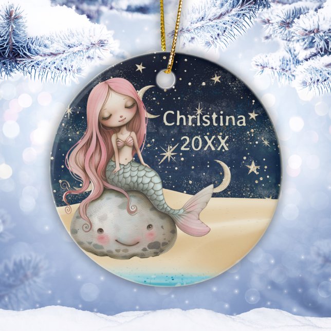 Kids Personalisiert Mermaid Weihnachtsschmuck (Kids Personalized Mermaid Christmas Ornament
)