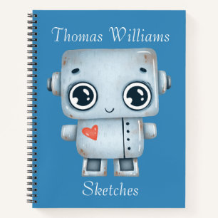 Kids Personalisiert Robot Sketch Notizbuch