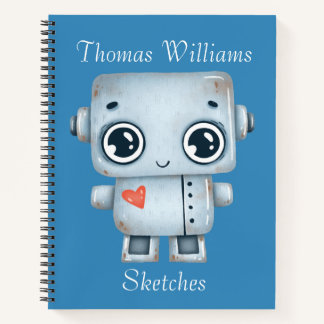 Kids Personalisiert Robot Sketch Notizbuch