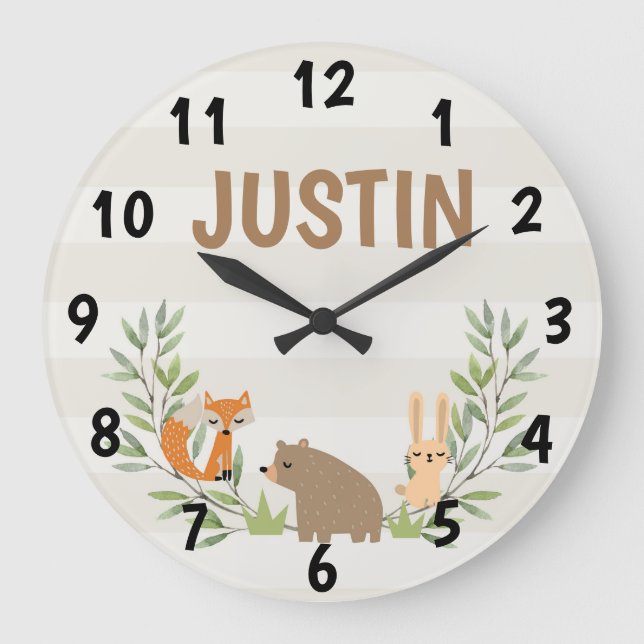 Kids Personalisierte Acryl-Wandklemme Große Wanduhr (Vorderseite)