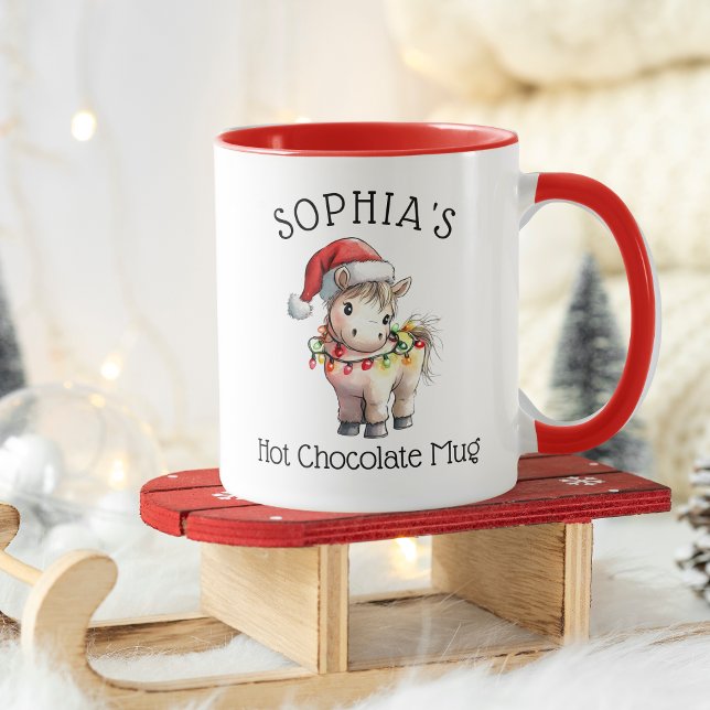 Kids Personalized Cute Poney Hot Chocolate Mug Tasse (Kids Personalized Cute Poney Hot Chocolate Mug)