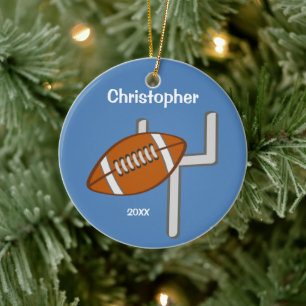 Kids Personalized Football Keepsake Keramikornament