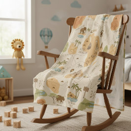 Kid's Personalized Safari Map ID1269 Fleecedecke