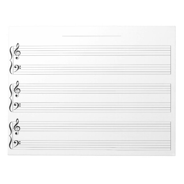 Kids Piano Music Manuskript Stationäre Wide Rule Notizblock (Vorderseite)