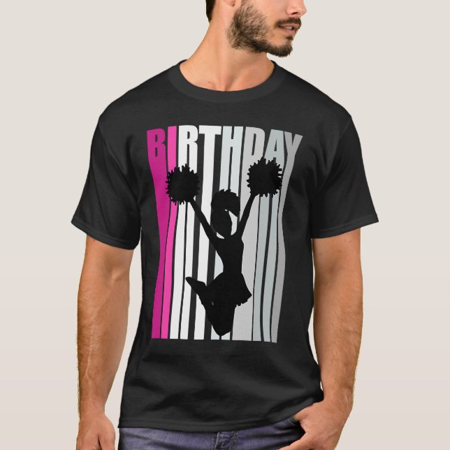Kids Pink Cheerleader Birthday Behalt Training Che T-Shirt (Vorderseite)