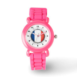 Kid's Pink Glitzer Strap Beobachten Frankreich Fla Armbanduhr