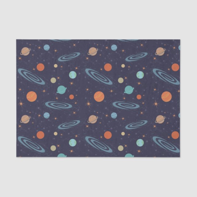 Kids Planets Solar System Galaxy Sparkling Stars Seidenpapier (Vorderseite)