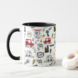 Kids Playful Transport Pattern Tasse