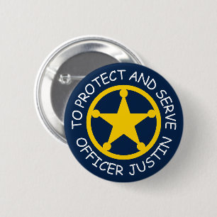 Kid's police officer name badge with sheriff star button
