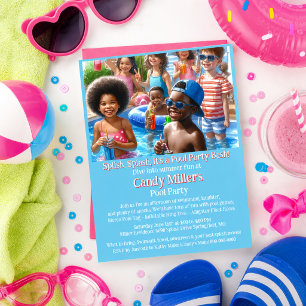 Kids Pool Party Einladung Flyer