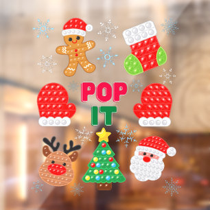 Kids Pop It Weihnachts-Blase Santa Rentier    Fensteraufkleber
