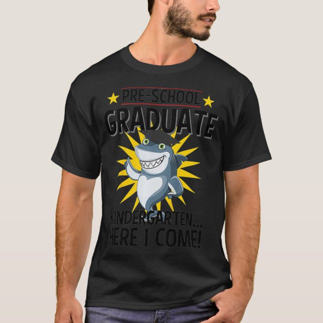 Kids Pre K Abschluss 2019 Funny Shark Grad Geschen T-Shirt (Vorderseite)