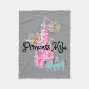 Kids Prinzessin Mila Name Mädchen Personalisiert B Fleecedecke