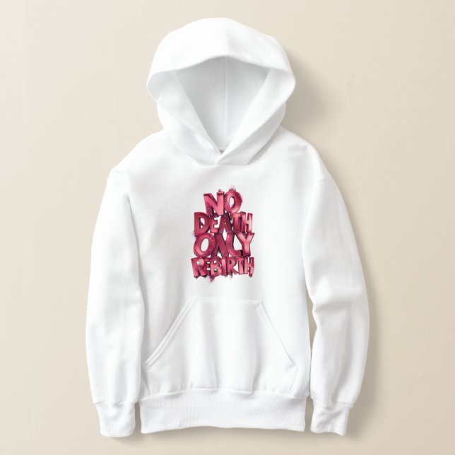 Kids Pullover Hoodie Nodeath Only Rebirth Pink (Ablage )