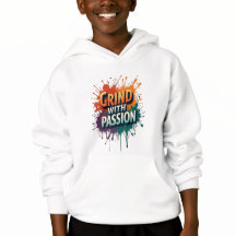 Kids Pullover Hoody - Motivat "Grind with Passion"