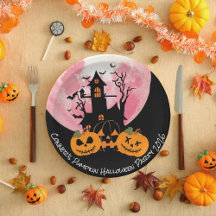 Kids Pumpkin Halloween Papierplatte