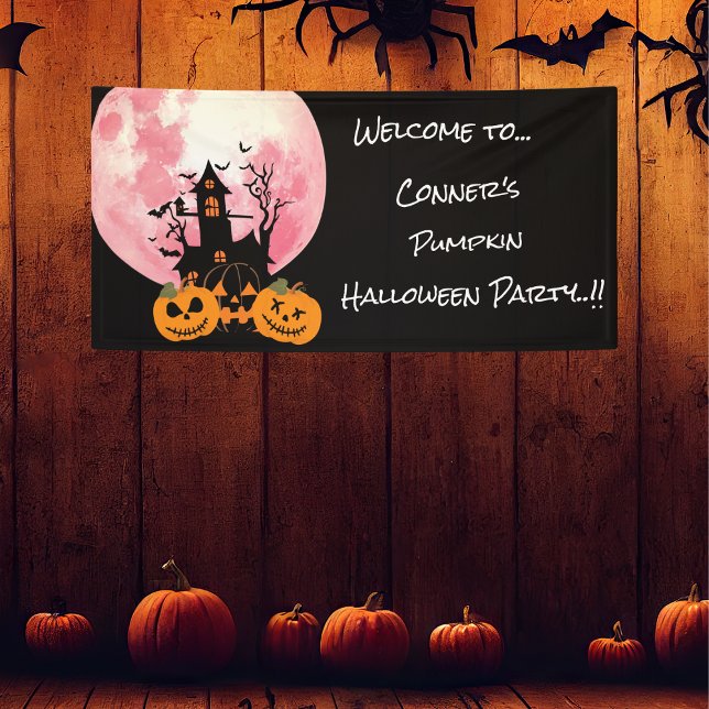 Kids Pumpkin Halloween-Party Banner (Pumpkin Halloween Party Banner)