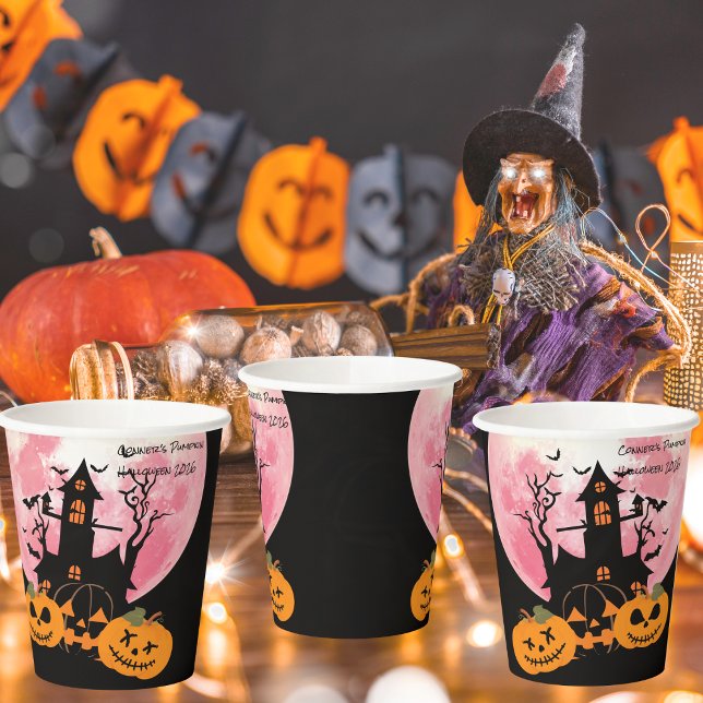 Kids Pumpkin Halloween-Party Paper Cups Pappbecher (Pumpkin Halloween Party Paper Cups)