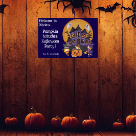 Kids Pumpkin Hexen Halloween-Party Poster
