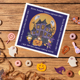 Kids Pumpkin Hexen Halloween-Party Serviette