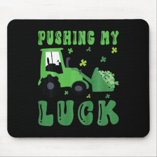 Kids Pushing My Luck Traktor St Patricks Day Klein Mousepad