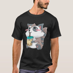 Kids Raccoon Bubble Tee Boba Drink Kawaii Niedlich