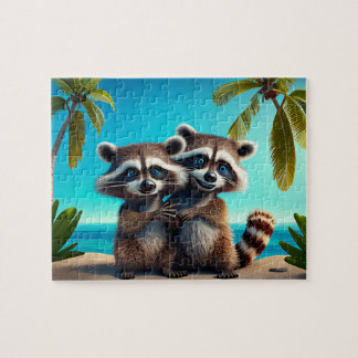 Kids Raccoons Jigsaw Puzzle - Tropical