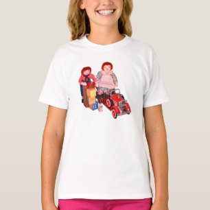 KIDS Raggedy Ann & Andy fire Motor blockiert Spiel T-Shirt