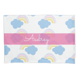 Kids Rainbow Cloud Doodle Muster Kissengehäuse Kissenbezug
