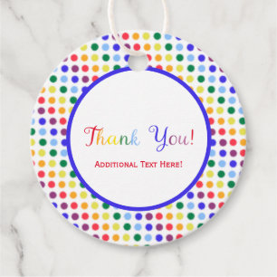 Kids Rainbow Polka Dots Gastgeschenk Vielen Dank Geschenkanhänger