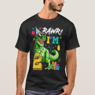 Kids Rawr I m 2. Geburtstag Rex Dinosaur Party T-Shirt
