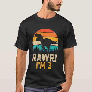 Kids Rawr Iu2019m 3 Dinosaurier 3 Jahre alt Rex 3r T-Shirt