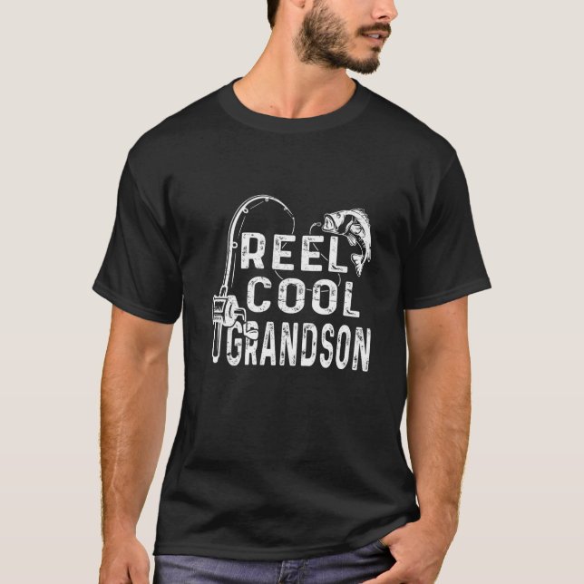 Kids Reel Cool Grandson Funny Valentine Birthday C T-Shirt (Vorderseite)