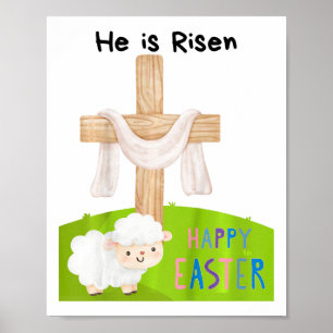 Kids religiöse Ostern Kleinkindjunge Er ist aufers Poster