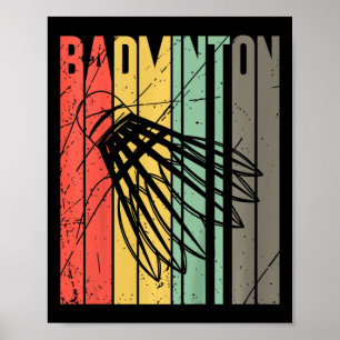 Kids Retro Dminton Player Sports Shuttle Dminton L Poster