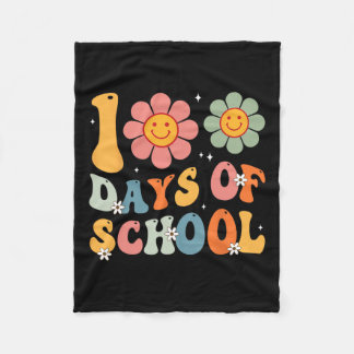 Kids Retro Groovy 100 Tage glücklich 100 Tage Scho Fleecedecke