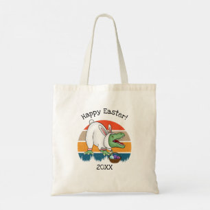 Kids Retro T-Rex in Ostern Bunny Costume Ei Hunt Tragetasche
